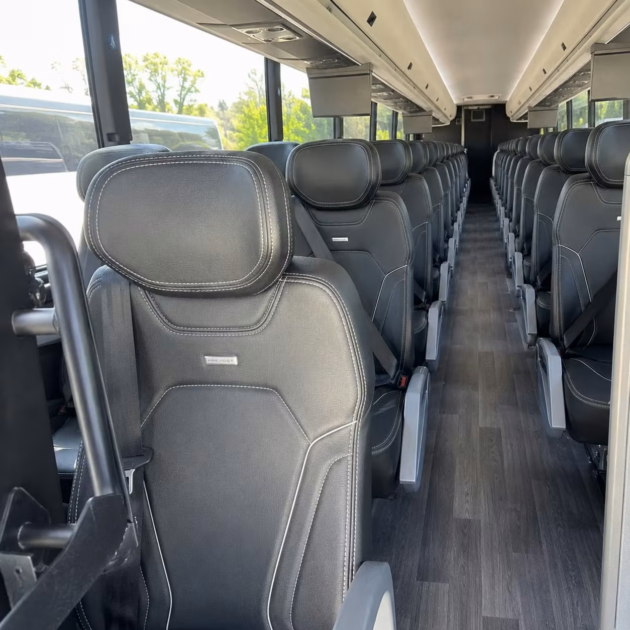 56 passenger charter bus interior